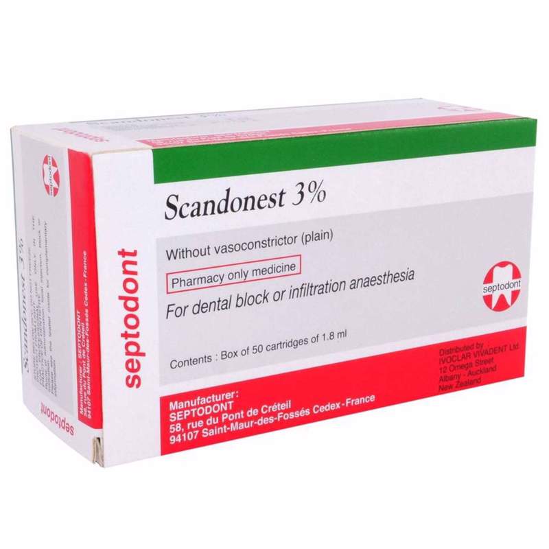 Thuốc tê xanh lá Septodont 3% (Scandonest)