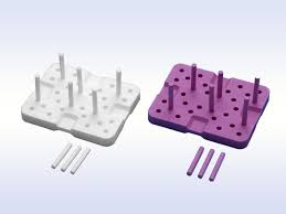 Pin nướng sứ cầu dài đổi màu khi thay đổi nhiệt độ. Khay 20 pin- BRIDGE FIRING TRAY (WHITE COLOR CHANGE RED DIFFERENT TEMPERATURE-ONE TRAYS AND 20PINS)